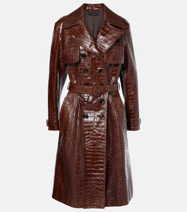 Tom Ford Croc-effect leather trench coat