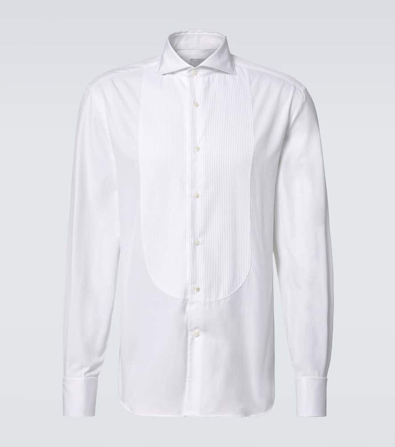 Brunello Cucinelli Cotton poplin tuxedo shirt