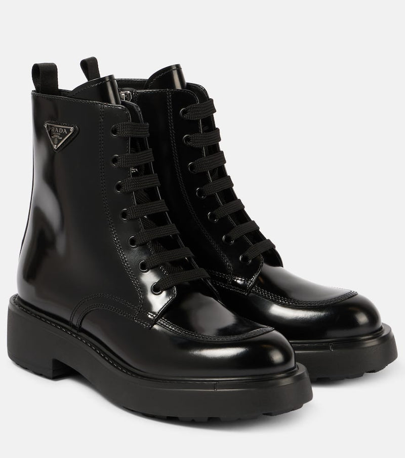 Prada Diapason leather combat boots