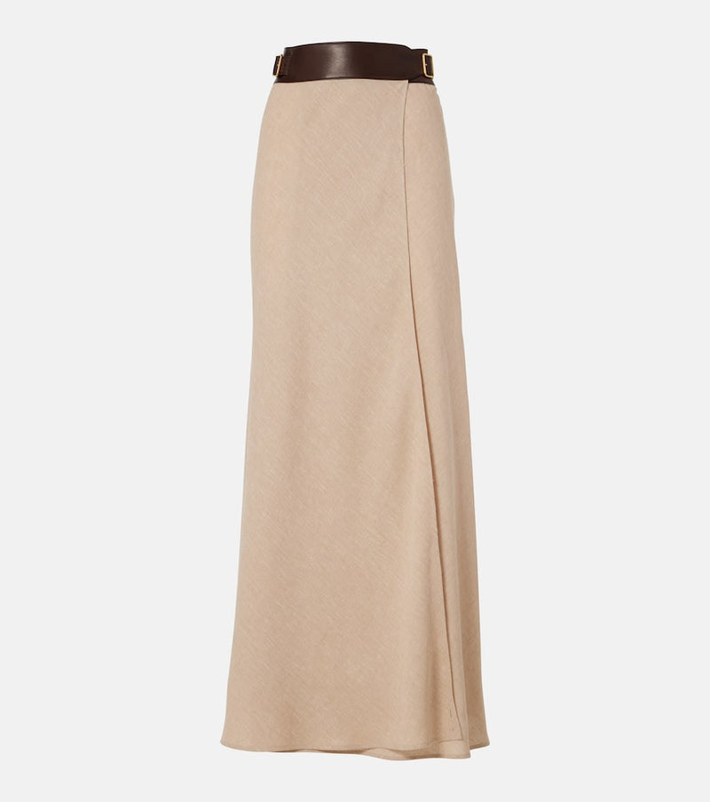 Loro Piana Irene linen crêpe wrap skirt