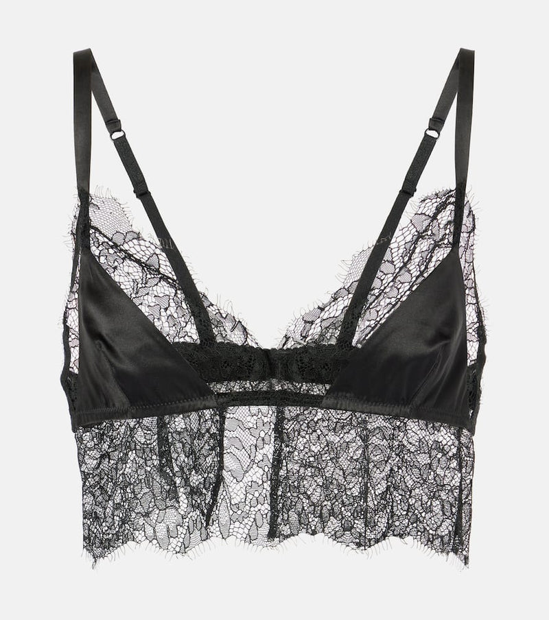 Dolce & Gabbana Lace-trimmed satin bralette