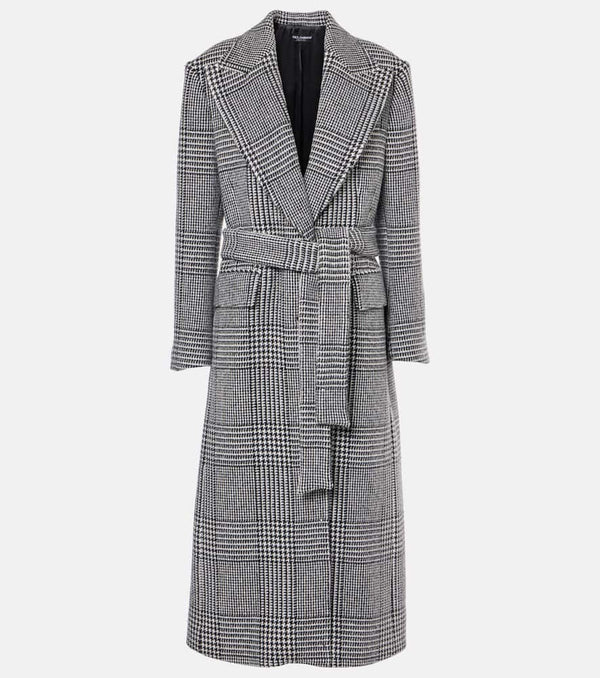 Dolce & Gabbana Houndstooth wool-blend coat