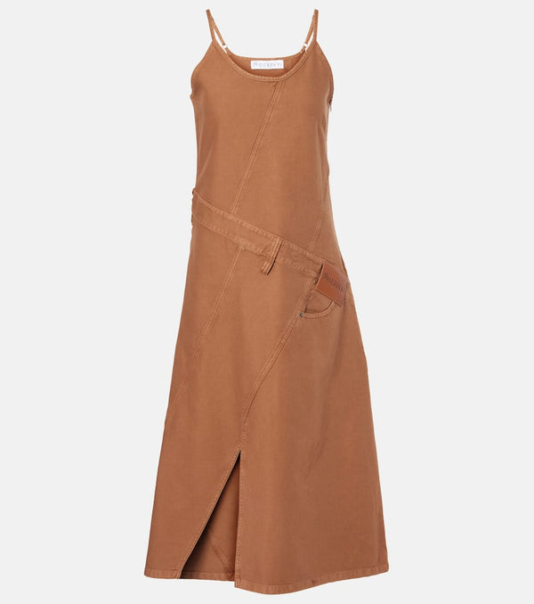 JW Anderson Logo asymmetric cotton midi dress