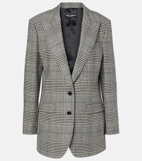 Dolce & Gabbana Prince of Wales check wool-blend blazer