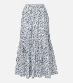 Ganni Floral cotton maxi skirt