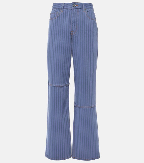 Ganni Izey striped high-rise straight jeans