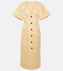 Ganni Floral jacquard shirt dress