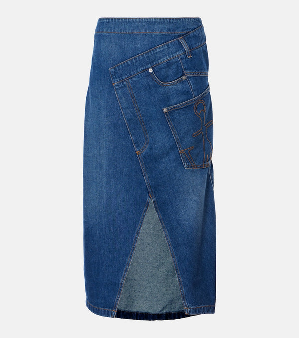 JW Anderson Twisted denim midi skirt