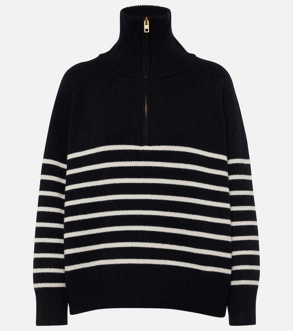 Nili Lotan Ganze striped cashmere half-zip sweater