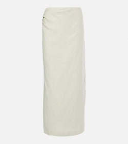 SIR Iris asymmetric linen maxi skirt