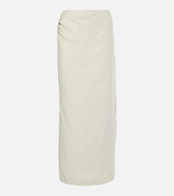 SIR Iris asymmetric linen maxi skirt