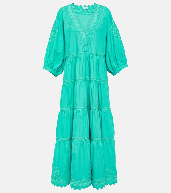 Juliet Dunn Tiered cotton poplin maxi dress