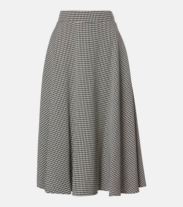 Dolce & Gabbana Houndstooth wool-blend midi skirt