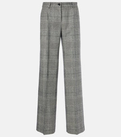 Dolce & Gabbana Prince of Wales check wool and cashmere flared pants