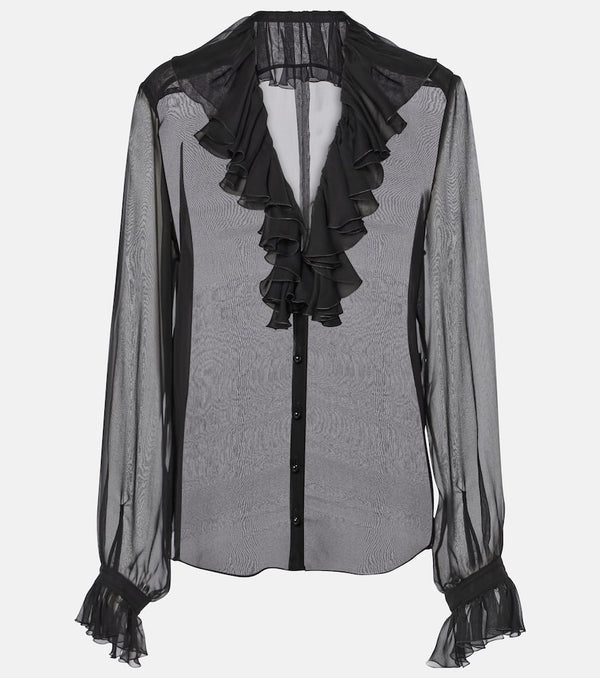 Dolce & Gabbana Ruffled silk chiffon blouse