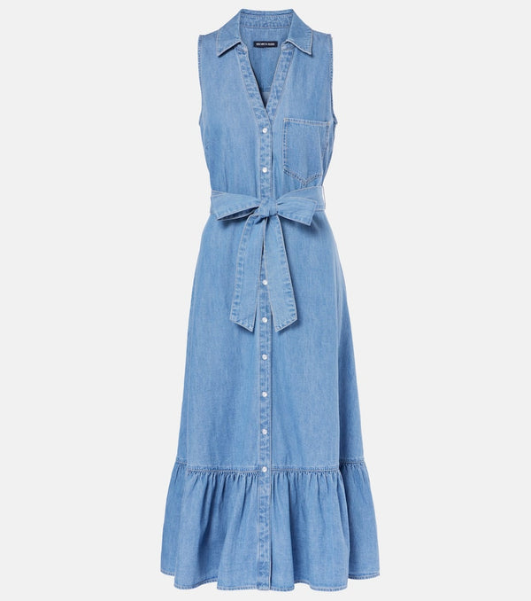 Veronica Beard Edwina belted denim midi dress