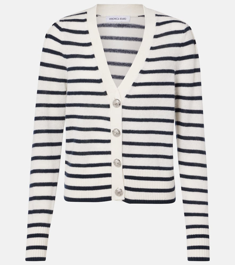 Veronica Beard Solene striped cashmere cardigan