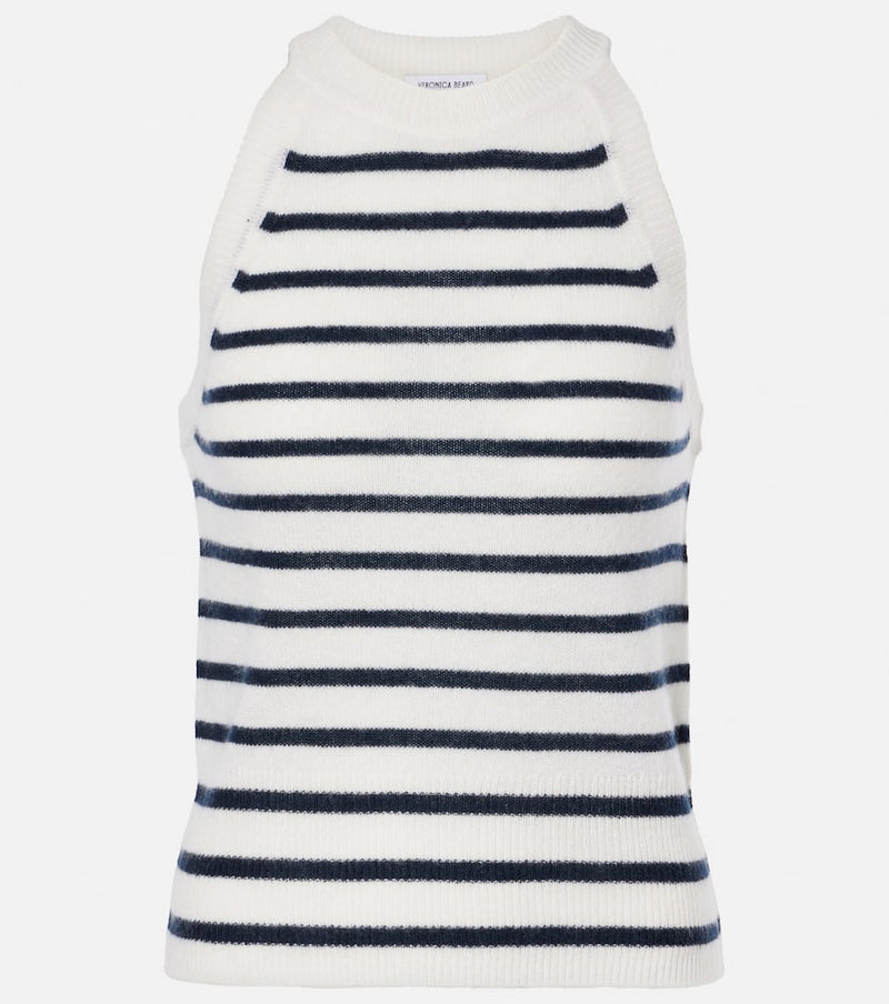 Veronica Beard Myrick striped cashmere top