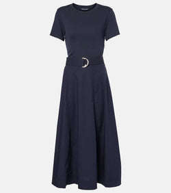 Veronica Beard Facia Mixed-Media cotton-blend midi dress