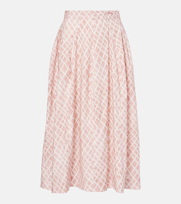 Marni Checked cotton poplin midi skirt