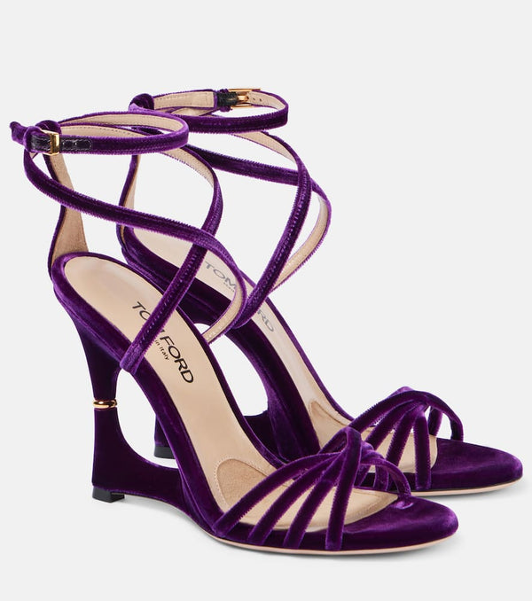 Tom Ford Paradis velvet wedge sandals