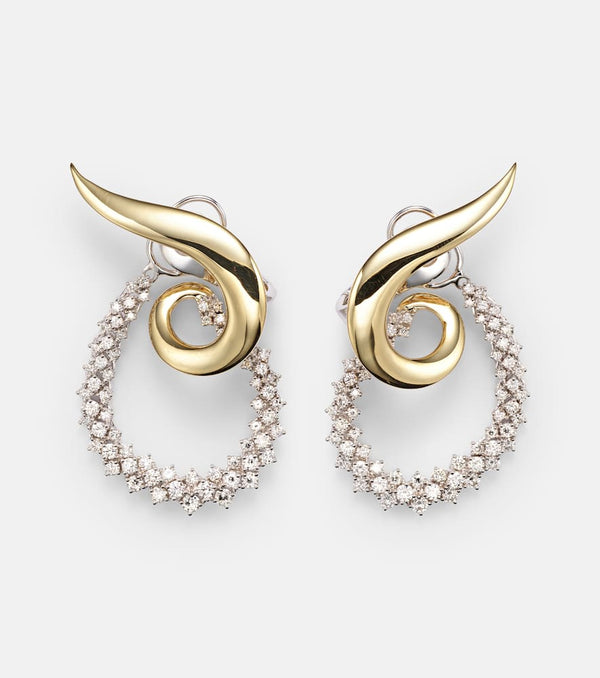 Yeprem Golden Strada 18kt yellow and white gold drop earrings with diamonds