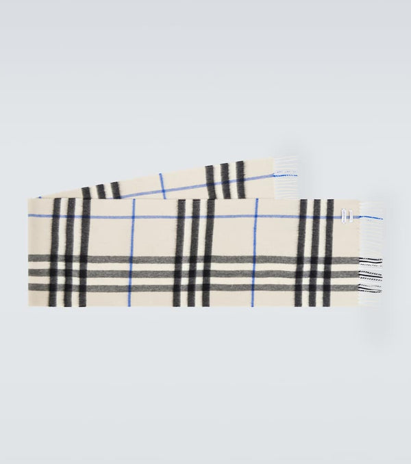 Burberry Burberry Check fringed cashmere scarf