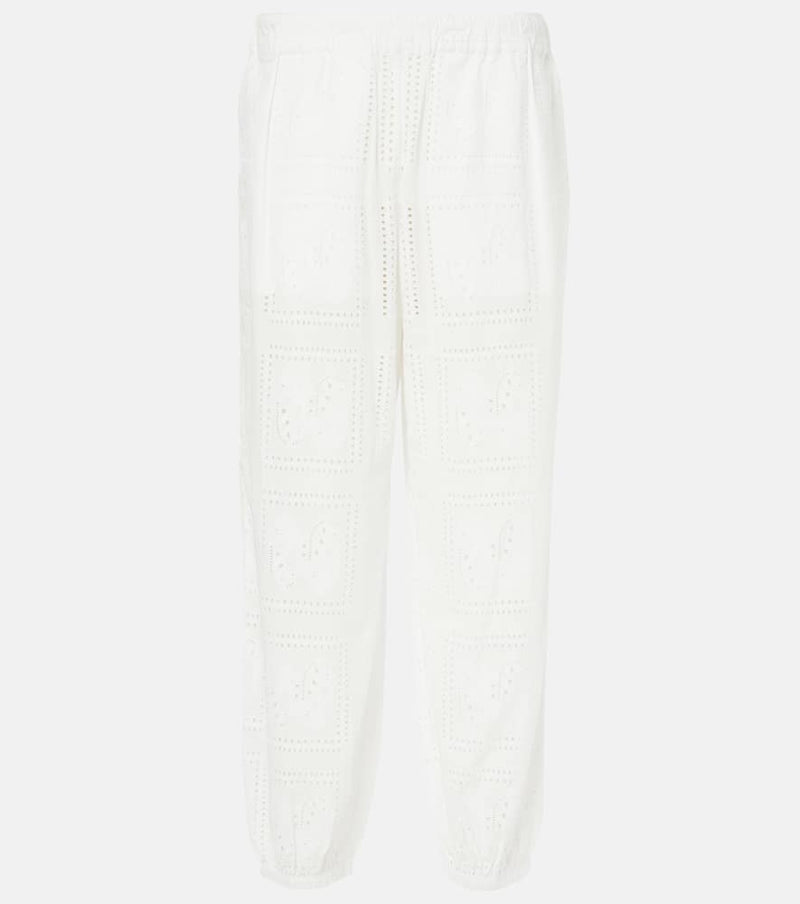 Tory Burch Broderie anglaise cotton cropped pants