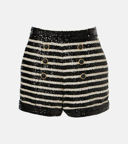 Balmain Sequined striped shorts