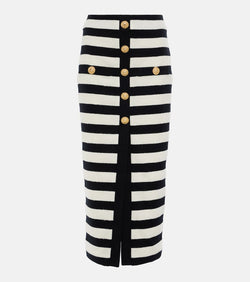 Balmain Striped midi skirt