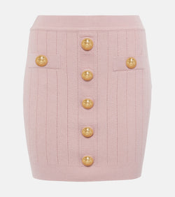 Balmain High-rise knitted miniskirt