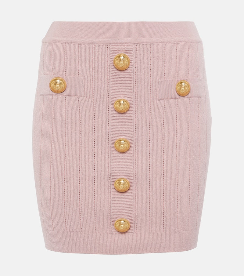 Balmain High-rise knitted miniskirt