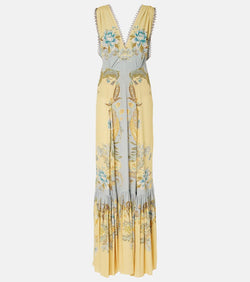 Etro Floral crêpe de chine maxi dress | LYBSTORE