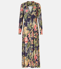 Etro Jersey and fil coupé jacquard maxi dress