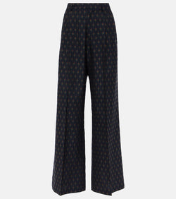 Etro High-rise wool and cotton wide-leg pants