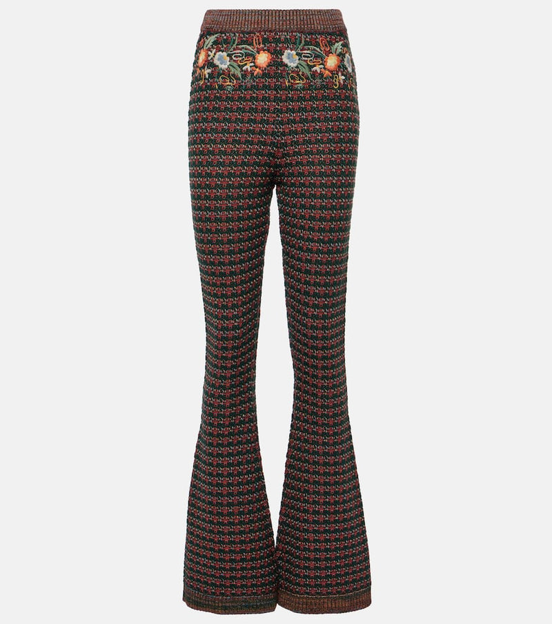 Etro Embroidered high-rise flared pants