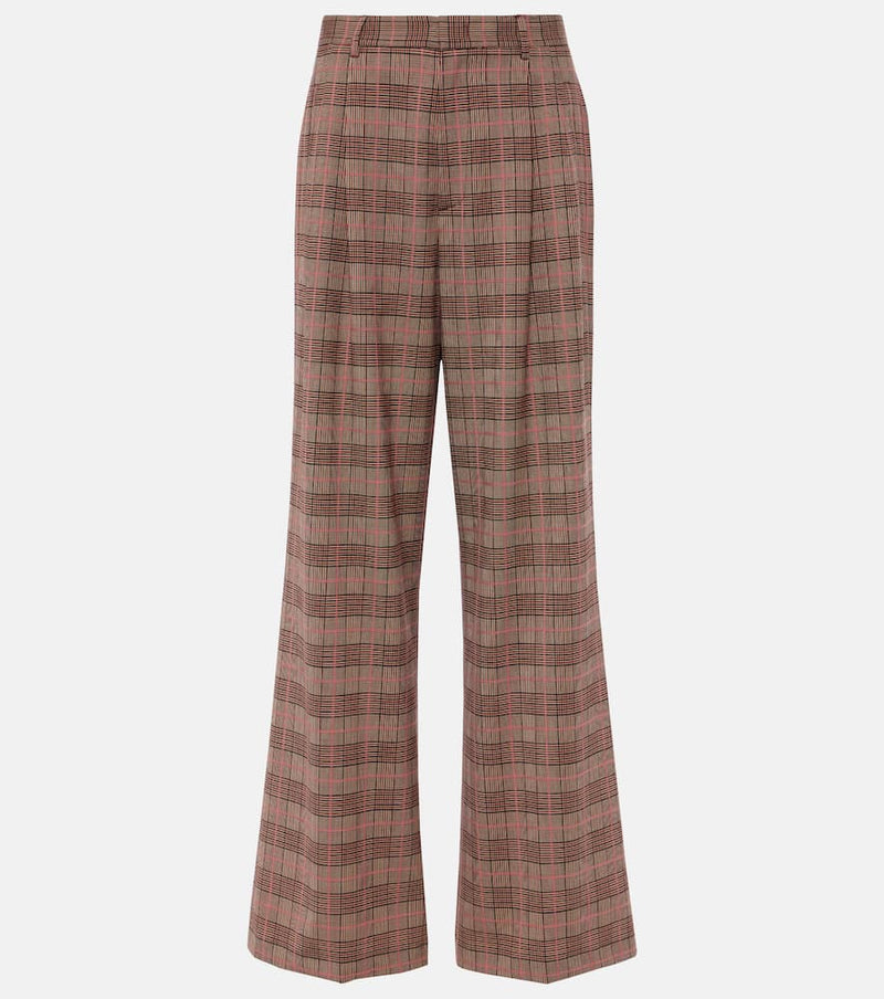 Etro Checked high-rise wide-leg pants