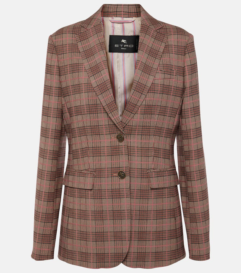 Etro Checked wool-blend blazer