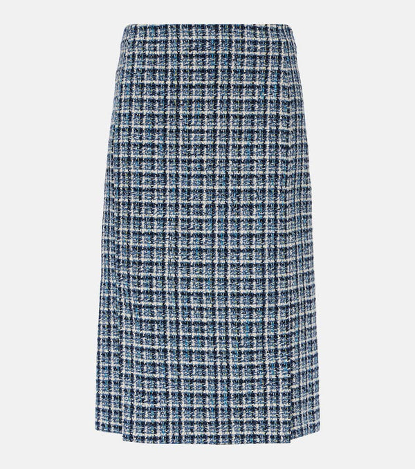 Etro High-rise cotton-blend tweed midi skirt