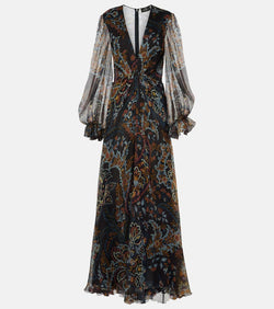 Etro Printed silk gown