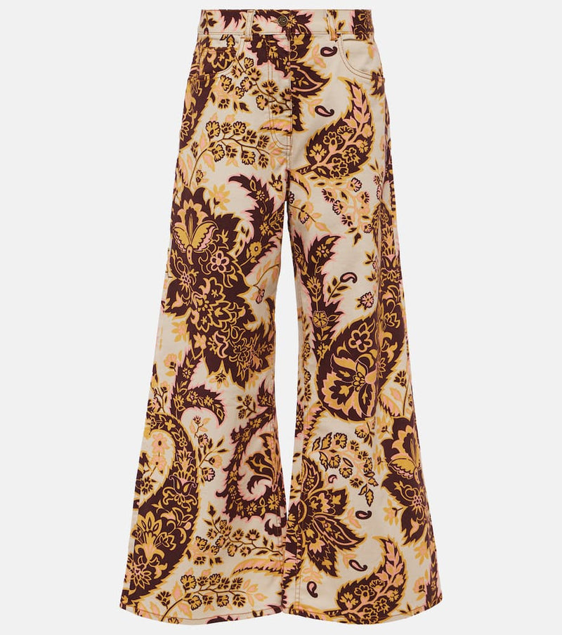 Etro Floral high-rise wide-leg jeans