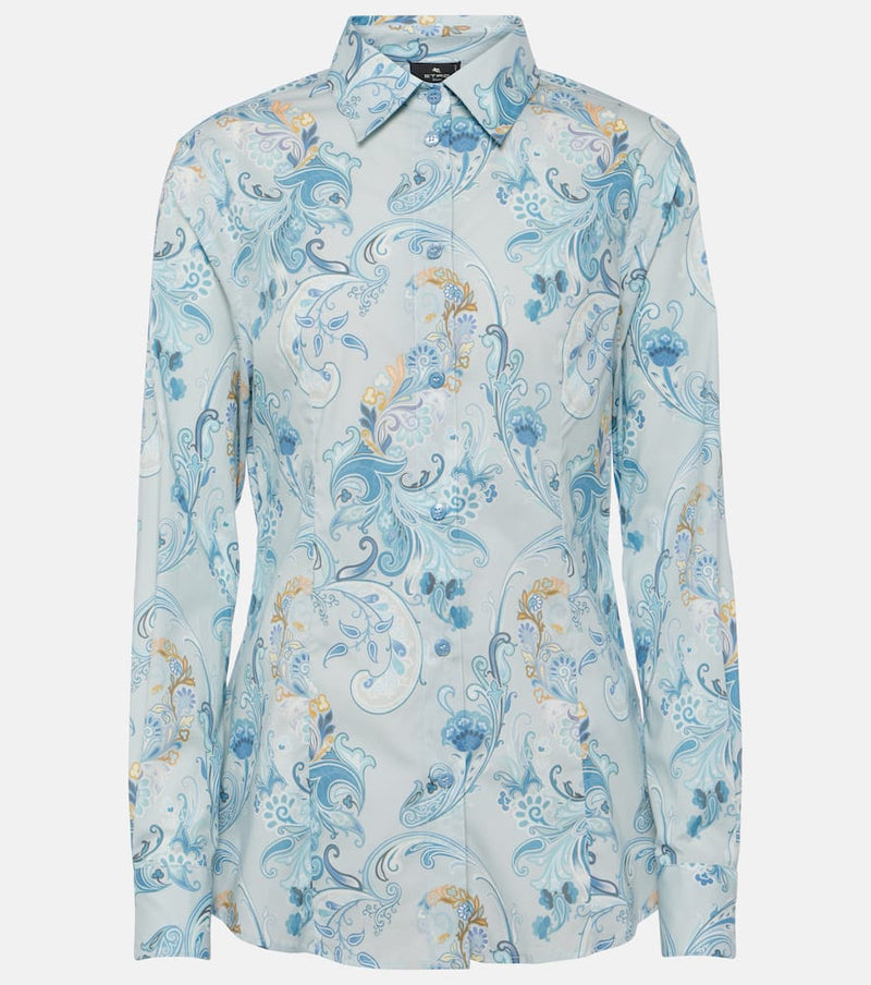 Etro Printed cotton-blend shirt