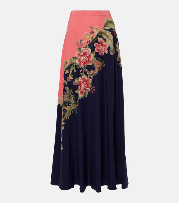 Etro Printed silk crêpe de chine maxi skirt