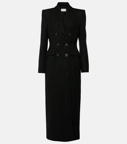 Alex Perry Pinstripe wool-blend coat