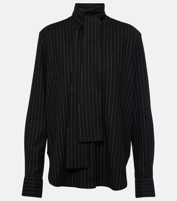 Alex Perry Pinstripe tie-neck shirt