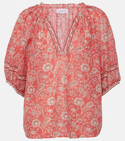 Velvet Lyra floral cotton blouse