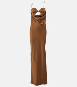 Alex Perry Cutout draped satin crêpe gown