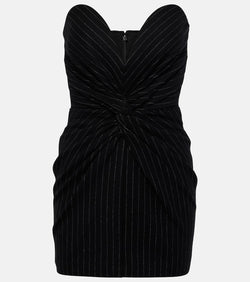 Alex Perry Pinstripe strapless minidress