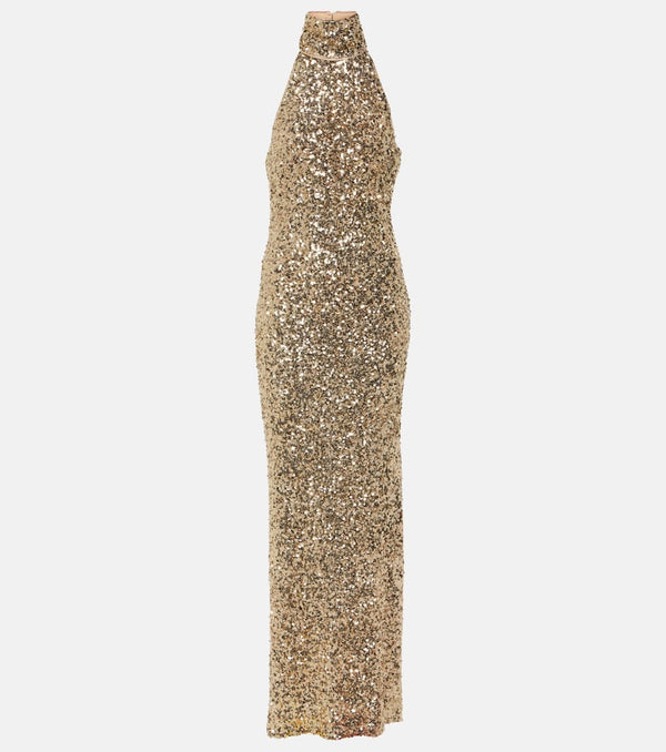 Rotate Sequined halterneck gown