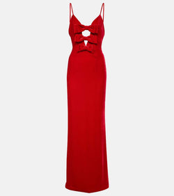 Alessandra Rich Bow-detail velvet gown